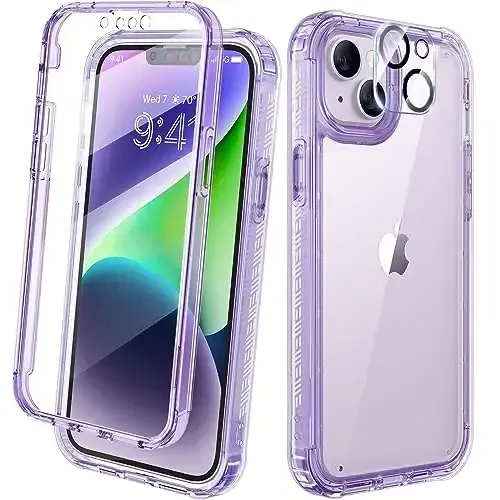 Diaclara Designed for iPhone 14 Case, Full Body Rugged Case with Built-in Touch Sensitive Anti-Scratch Screen Protector, with Camera Lens Protector for iPhone 14 6.1