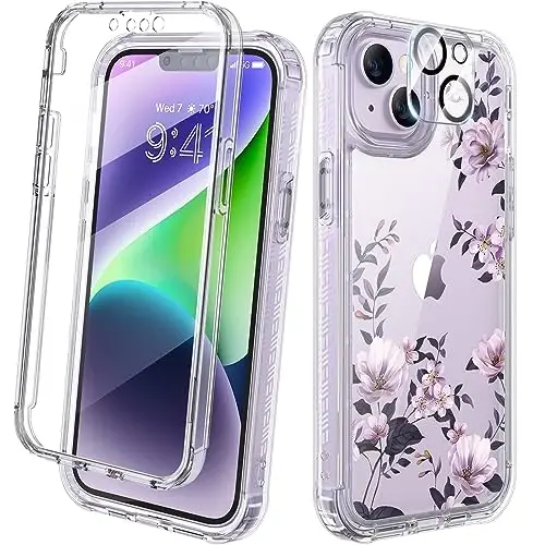 Diaclara Designed for iPhone 14 Case, Full Body Rugged Case with Built-in Touch Sensitive Anti-Scratch Screen Protector, with Camera Lens Protector for iPhone 14 6.1
