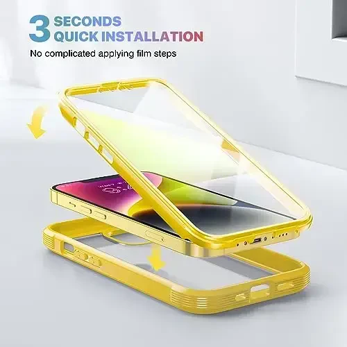 Diaclara Designed for iPhone 14 Case, Full Body Rugged Case with Built-in Touch Sensitive Anti-Scratch Screen Protector, with Camera Lens Protector for iPhone 14 6.1