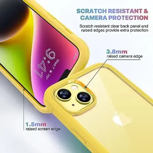 Diaclara Designed for iPhone 14 Case, Full Body Rugged Case with Built-in Touch Sensitive Anti-Scratch Screen Protector, with Camera Lens Protector for iPhone 14 6.1