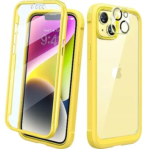 Diaclara Designed for iPhone 14 Case, Full Body Rugged Case with Built-in Touch Sensitive Anti-Scratch Screen Protector, with Camera Lens Protector for iPhone 14 6.1