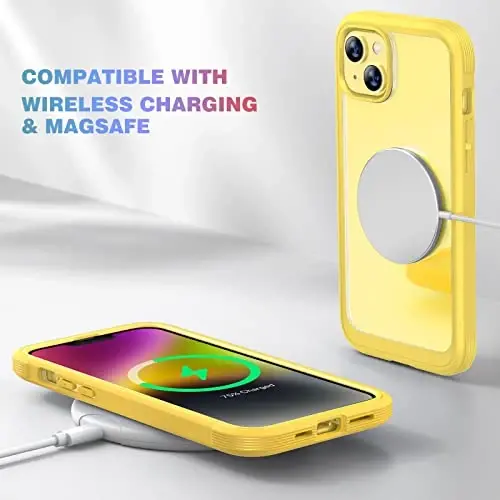 Diaclara Designed for iPhone 14 Case, Full Body Rugged Case with Built-in Touch Sensitive Anti-Scratch Screen Protector, with Camera Lens Protector for iPhone 14 6.1