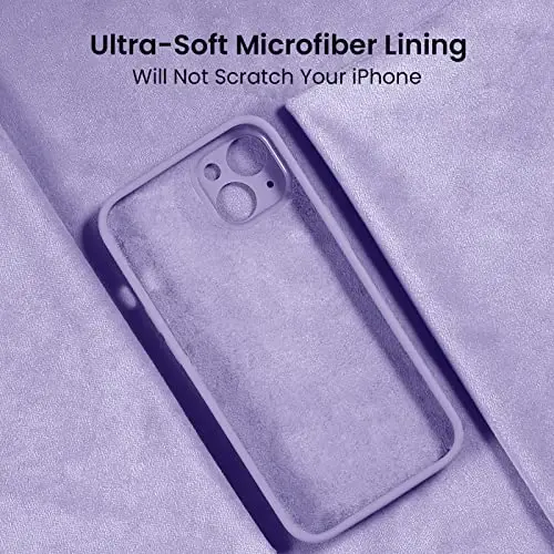 FireNova Designed for iPhone 14 Case, Silicone Upgraded [Camera Protection] Phone Case with [2 Screen Protectors], Soft Anti-Scratch Microfiber Lining Inside, 6.1 inch, Clove Purple - 5