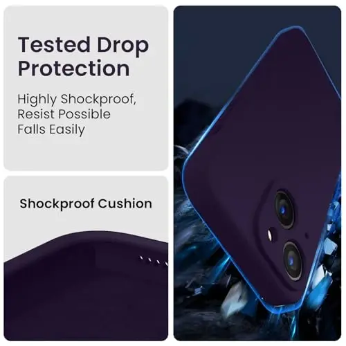 FireNova Designed for iPhone 14 Case, Silicone Upgraded [Camera Protection] Phone Case, Soft Anti-Scratch Microfiber Lining Inside, 6.1 inch, Purple - 4