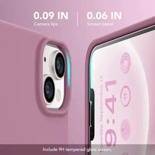 GONEZ Magnetic for iPhone 14 Case, Compatible with Magsafe, with Screen Protector + Camera Protector, Anti-Scratch Microfiber Lining, Liquid Silicone Shockproof Protective Phone Case, Blackcurrant 