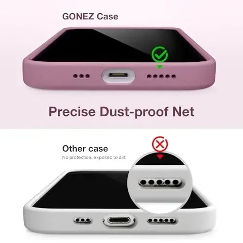 GONEZ Magnetic for iPhone 14 Case, Compatible with Magsafe, with Screen Protector + Camera Protector, Anti-Scratch Microfiber Lining, Liquid Silicone Shockproof Protective Phone Case, Blackcurrant - 5