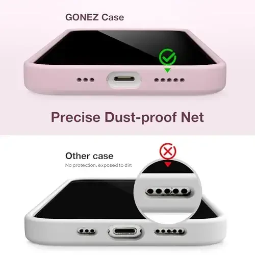 GONEZ Magnetic for iPhone 14 Case, Compatible with Magsafe, with Screen Protector + Camera Protector, Anti-Scratch Microfiber Lining, Liquid Silicone Shockproof Protective Phone Case, Hot Pink - 5