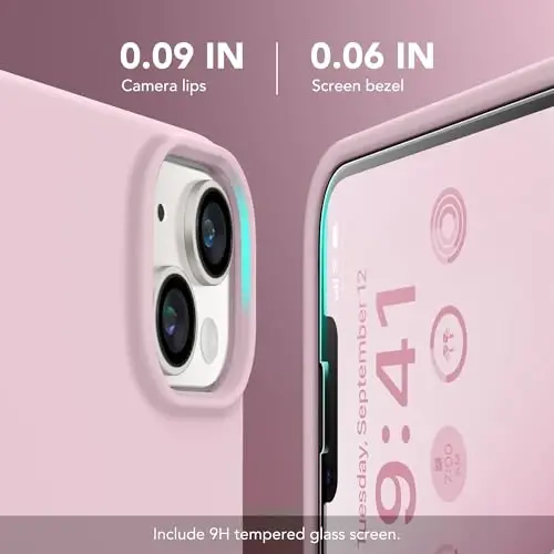 iPhone 14 için GONEZ Mıknatıslı Kılıf, Magsafe Uyumlu, Ekran Koruyucu + Kamera Koruyucu ile, Çizilmez Mikrofiber Astar, Sıvı Silikon Darbeye Dayanıklı Koruyucu Telefon Kılıfı, Sıcak Pembe 
