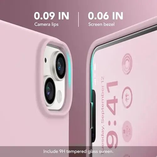 iPhone 14 için GONEZ Mıknatıslı Kılıf, Magsafe Uyumlu, Ekran Koruyucu + Kamera Koruyucu ile, Çizilmez Mikrofiber Astar, Sıvı Silikon Darbeye Dayanıklı Koruyucu Telefon Kılıfı, Sıcak Pembe - GONEZ