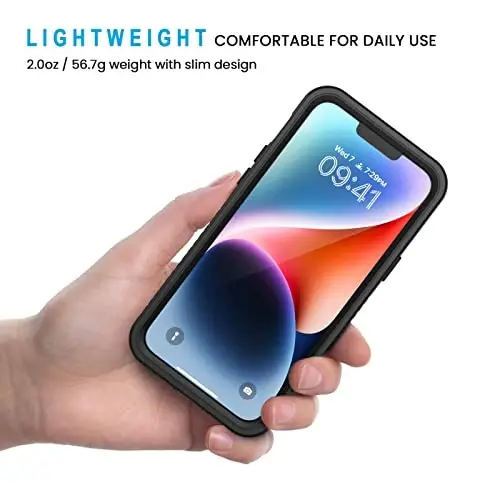 Lanhiem for iPhone 14 Case, IP68 Waterproof Dustproof with Built-in Screen Protector, Rugged Full Body Shockproof Phone Cover for iPhone 14, 6.1 inch (Black) - 4