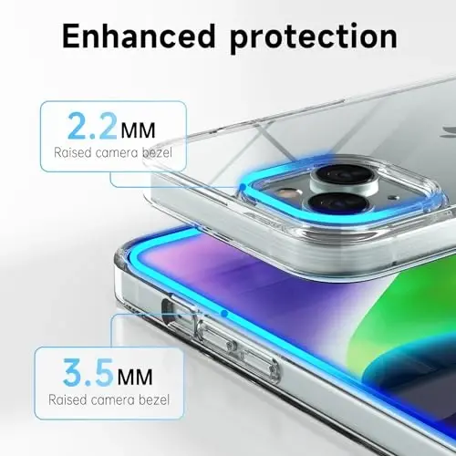 LoeoeL for iPhone 14 Case Clear, Transparent Hybrid 14 Phone Case [Hard Plastic & Soft Silicone Bumper] Acrylic Non Yellowing Thin Slim Protective Cover for Women, Crystal Clear - 5
