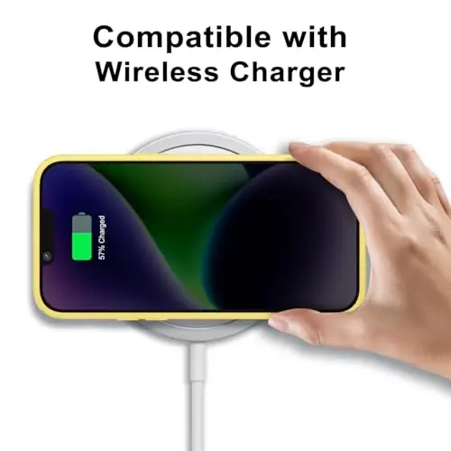 LoeoeL for iPhone 14 Case Clear, Transparent Hybrid 14 Phone Case [Hard Plastic & Soft Silicone Bumper] Acrylic Non Yellowing Thin Slim Protective Cover for Women, Yellow - 7