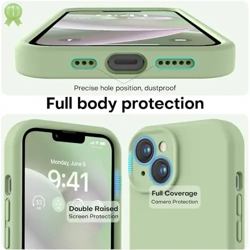 LOVE 3000 Designed for iPhone 14 Case, Premium Silicone with [Soft Anti-Scratch Microfiber Lining] Shockproof Protective Phone Case for Men Women Girls 6.1