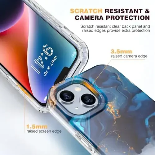Diaclara Designed for iPhone 14 Case, Full Body Rugged Case with Built-in Touch Sensitive Anti-Scratch Screen Protector, with Camera Lens Protector for iPhone 14 6.1