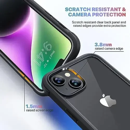 Diaclara Designed for iPhone 14 Case, Full Body Rugged Case with Built-in Touch Sensitive Anti-Scratch Screen Protector, with Camera Lens Protector for iPhone 14 6.1