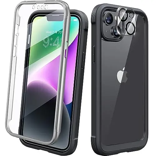 Diaclara Designed for iPhone 14 Case, Full Body Rugged Case with Built-in Touch Sensitive Anti-Scratch Screen Protector, with Camera Lens Protector for iPhone 14 6.1