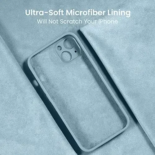 FireNova Designed for iPhone 14 Case, Silicone Upgraded [Camera Protection] Phone Case with [2 Screen Protectors], Soft Anti-Scratch Microfiber Lining Inside, 6.1 inch, Sky Blue - 5