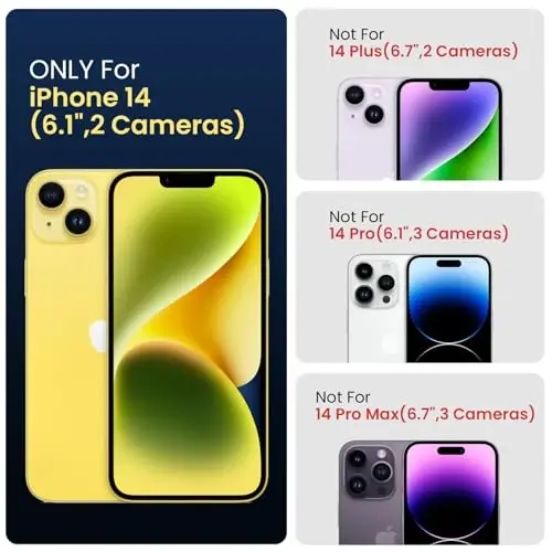 FireNova Designed for iPhone 14 Case, Silicone Upgraded [Camera Protection] Phone Case with [2 Screen Protectors], Soft Anti-Scratch Microfiber Lining Inside, 6.1 inch, Neon Purple - 6
