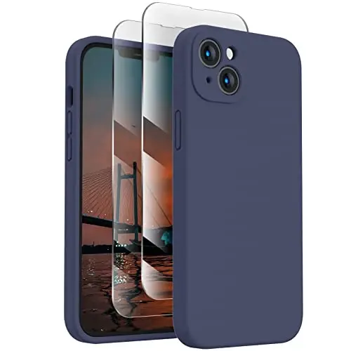 FireNova Designed for iPhone 14 Case, Silicone Upgraded [Camera Protection] Phone Case, Soft Anti-Scratch Microfiber Lining Inside, 6.1 inch, Navy Blue - FIRENOVA