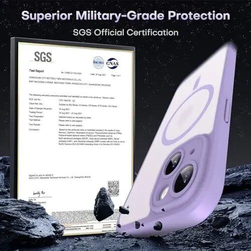 TOCOL Magnetic for iPhone 14 Case, Upgraded Full Camera Protection, Compatible with Magsafe, Drop Protection, Translucent Matte Back Bumper Phone Cover 6.1-Inch (Light Purple) - 4