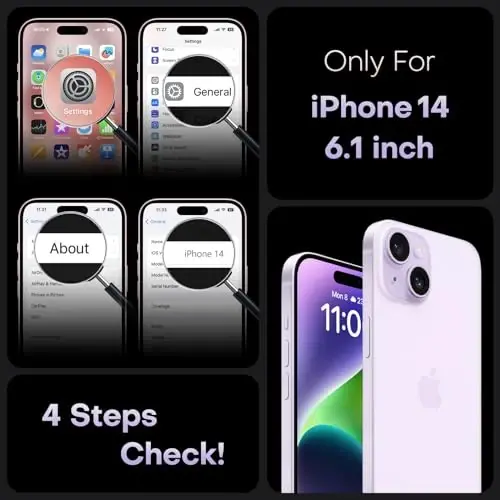 TOCOL Magnetic for iPhone 14 Case, Upgraded Full Camera Protection, Compatible with Magsafe, Drop Protection, Translucent Matte Back Bumper Phone Cover 6.1-Inch (Light Purple) - 2