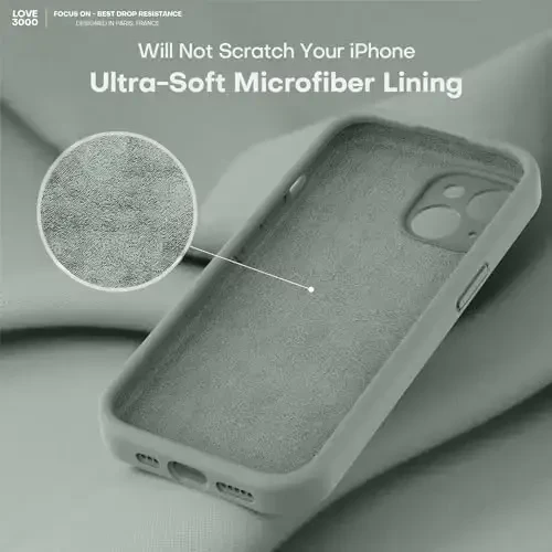 LOVE 3000 Designed for iPhone 14 Case, Premium Silicone with [Soft Anti-Scratch Microfiber Lining] Shockproof Protective Phone Case for Men Women Girls 6.1