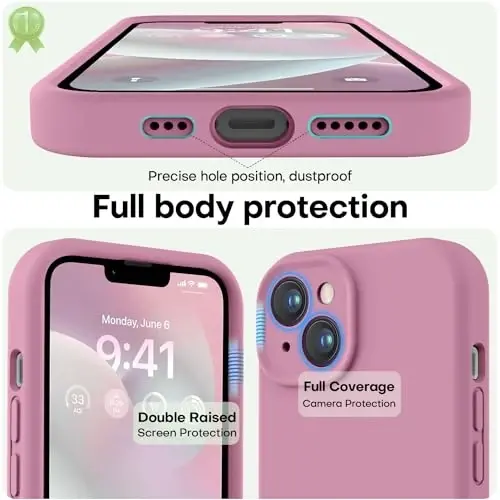 LOVE 3000 Designed for iPhone 14 Case, Premium Silicone with [Soft Anti-Scratch Microfiber Lining] Shockproof Protective Phone Case for Men Women Girls 6.1