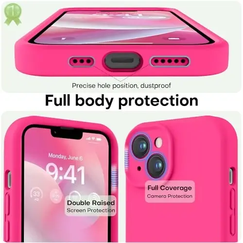 iPhone 14 Kılıfı için AŞK 3000, [Yumuşak Çizilmez Mikrofiber Astar] ile Premium Silikon Darbeye Dayanıklı Koruyucu Telefon Kılıfı Erkek Kadın Kız Çocuk 6.1