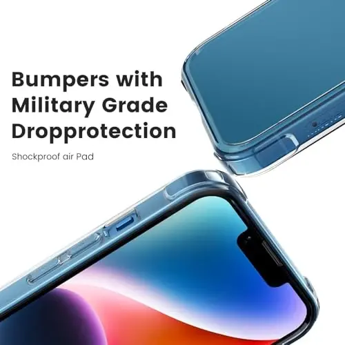 Mkeke for iPhone 14 Case for iPhone 13 Case Clear Transparent Shockproof Bumpers Cases for iPhone 13/14 Phone Case - 3