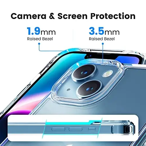 Mkeke for iPhone 14 Case for iPhone 13 Case Clear Transparent Shockproof Bumpers Cases for iPhone 13/14 Phone Case - 4