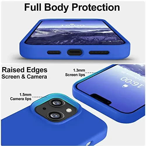 Vooii Compatible with iPhone 14 Case, [Anti-Scratch Microfiber Lining] [Soft Touch Premium Liquid Silicone], Ultra Slim Shockproof Protective Phone Case for iPhone 14 - Klein Blue - 3