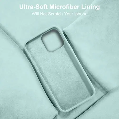 Vooii Compatible with iPhone 14 Case, [Anti-Scratch Microfiber Lining] [Soft Touch Premium Liquid Silicone], Ultra Slim Shockproof Protective Phone Case for iPhone 14 - Mint - 6