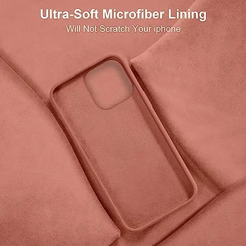 Vooii Compatible with iPhone 14 Case,[Silky Touch Premium Liquid Silicone] [Soft Anti-Scratch Microfiber Lining], Ultra Slim Shockproof Protective Case for iPhone 14 - Caramel - 6