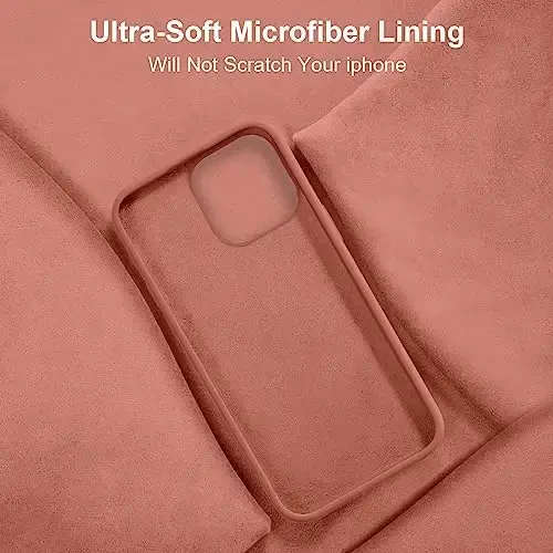 Vooii Compatible with iPhone 14 Case,[Silky Touch Premium Liquid Silicone] [Soft Anti-Scratch Microfiber Lining], Ultra Slim Shockproof Protective Case for iPhone 14 - Caramel - 6