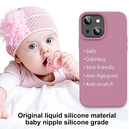 Vooii Compatible with iPhone 14 Case,[Silky Touch Premium Liquid Silicone] [Soft Anti-Scratch Microfiber Lining], Ultra Slim Shockproof Protective Case for iPhone 14 - Lavander Purple - 5