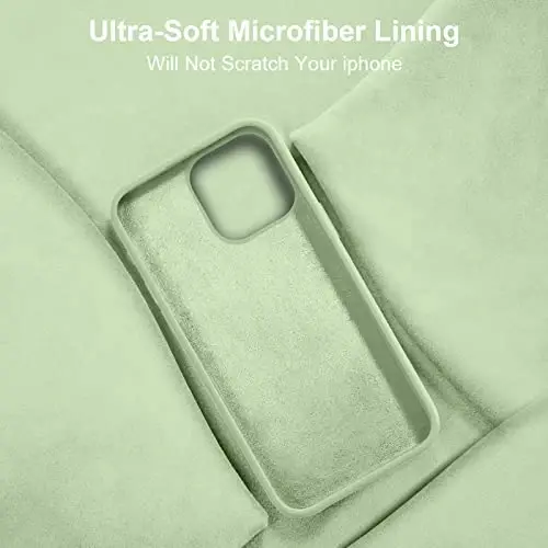 iPhone 14 Kılıfı ile Uyumlu Vooii, [İpeksi Dokunuşlu Premium Sıvı Silikon] [Yumuşak Çizilmez Mikrofiber Astar], iPhone 14 için Ultra İnce Darbeye Dayanıklı Koruyucu Kılıf - Matcha 