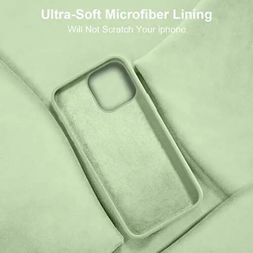 iPhone 14 Kılıfı ile Uyumlu Vooii, [İpeksi Dokunuşlu Premium Sıvı Silikon] [Yumuşak Çizilmez Mikrofiber Astar], iPhone 14 için Ultra İnce Darbeye Dayanıklı Koruyucu Kılıf - Matcha - VOOII