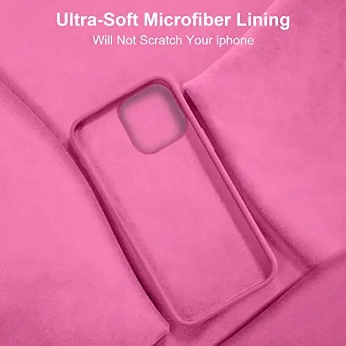 iPhone 14 Kılıfı ile Uyumlu Vooii, [İpeksi Dokunuşlu Premium Sıvı Silikon] [Yumuşak Çizilmez Mikrofiber Astar], iPhone 14 için Ultra İnce Darbeye Dayanıklı Koruyucu Kılıf - Pitaya 