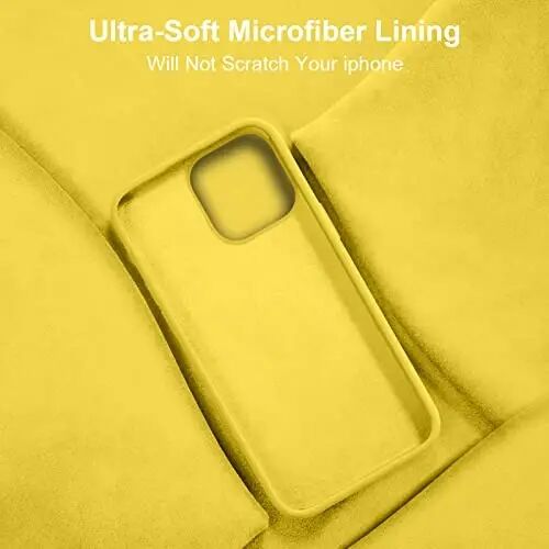 iPhone 14 Kılıfı ile Uyumlu Vooii, [İpeksi Dokunuşlu Premium Sıvı Silikon] [Yumuşak Çizilmez Mikrofiber Astar], iPhone 14 için Ultra İnce Darbeye Dayanıklı Koruyucu Kılıf - Sarı - VOOII