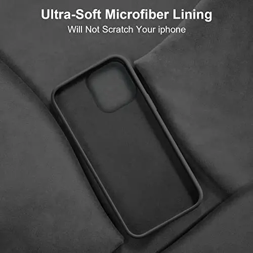 Vooii Compatible with iPhone 14 Case,[Silky Touch Premium Liquid Silicone] [Soft Anti-Scratch Microfiber Lining], Ultra Slim Shockproof Protective Case for iPhone 14 - Black - 6