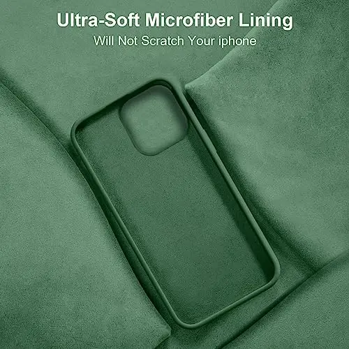 Vooii Compatible with iPhone 14 Case,[Silky Touch Premium Liquid Silicone] [Soft Anti-Scratch Microfiber Lining], Ultra Slim Shockproof Protective Case for iPhone 14 - Green - 6