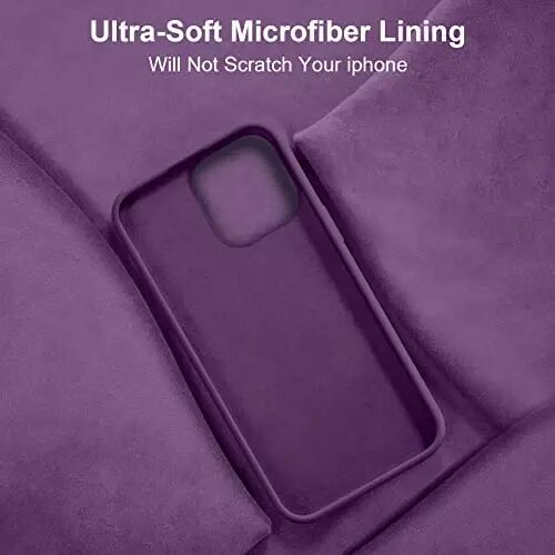 iPhone 14 Kılıfı ile Uyumlu Vooii,[Premium Sıvı Silikon Tam Gövde Koruyucu] [Yumuşak Mikrofiber Astar] iPhone 14 için Çizilmez Darbeye Dayanıklı Koruyucu Kılıf - Üzüm - VOOII