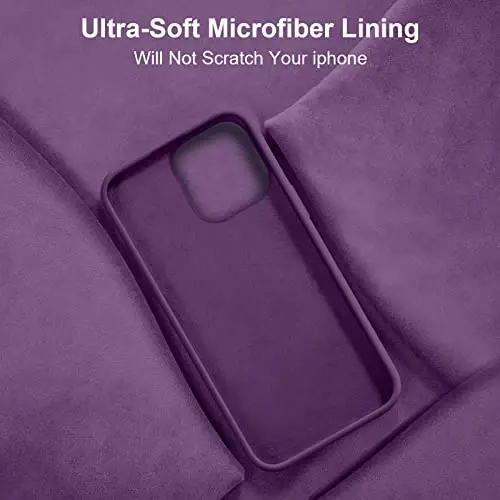 Vooii Compatible with iPhone 14 Case,[Premium Liquid Silicone Full Body Protective] [Soft Microfiber Lining] Anti-Scratch Shockproof Protective Case for iPhone 14 - Grape 
