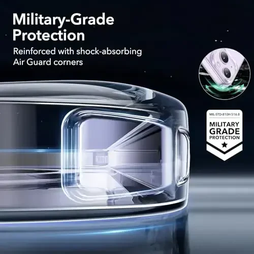 ESR for iPhone 14 Case iPhone 13 Case, Compatible with MagSafe, Military-Grade Protection, Resists Yellowing and Scratches, Magnetic Phone Case for iPhone 14 iPhone 13, Zero Series, Clear - 6