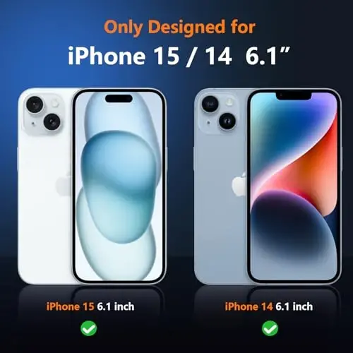 SPIDERCASE for iPhone 14 Case/iPhone 15 Case, [15 FT Military Grade Drop Protection][Non-Slip] 2 Pack [Tempered Glass Screen Protectors+Camera Lens Protectors] Heavy Duty Shockproof Case, Deep Purple - SPIDERCASE (1)