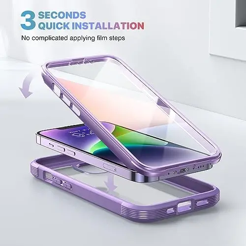 Diaclara Designed for iPhone 14 Plus Case, Full Body Rugged Case with Built-in Touch Sensitive Anti-Scratch Screen Protector, with Camera Lens Protector for iPhone 14 Plus 6.7