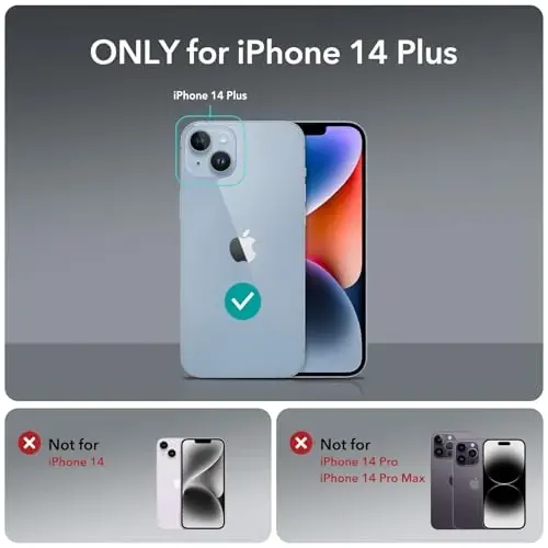 ESR for iPhone 14 Plus Case, Compatible with MagSafe, Built-in Stash Stand Clear Phone Case for iPhone 14 Plus, Military-Grade Protection, Magnetic Phone Case, Classic Series,Clear - 2