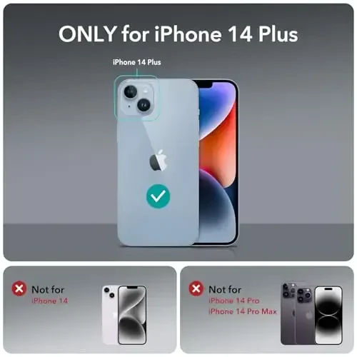 ESR for iPhone 14 Plus Case, Compatible with MagSafe, Built-in Stash Stand Clear Phone Case for iPhone 14 Plus, Military-Grade Protection, Magnetic Phone Case, Classic Series,Clear - 2