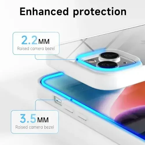 LoeoeL for iPhone 14 Plus Case Clear, Transparent Hybrid 14 Plus Phone Case [Hard Plastic & Soft Silicone Bumper] Acrylic Non Yellowing Thin Slim Protective Cover for Women, White - 5