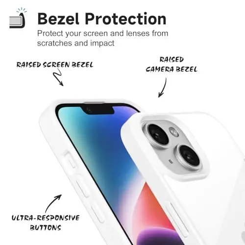 iPhone 14 Plus için LoeoeL Kılıf Şeffaf, Transparan Hibrit 14 Plus Telefon Kılıfı [Sert Plastik ve Yumuşak Silikon Tampon] Akrilik Sararmayan İnce Koruyucu Kapak Kadınlar için, Beyaz - 4
